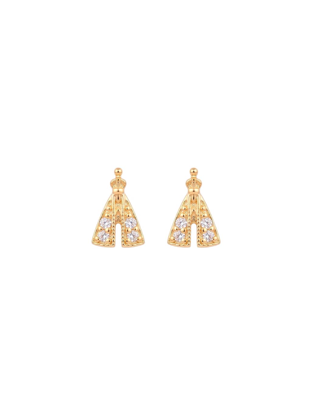 Brinco Nossa Senhora Aparecida Cravejado no Dourado