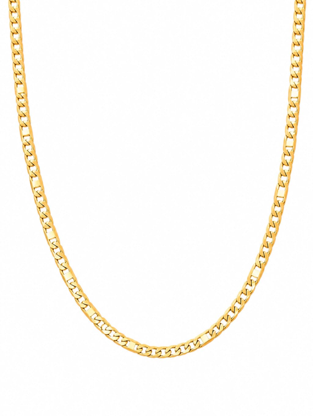 Corrente Elo Grumet com Piastrine 40cm no Dourado