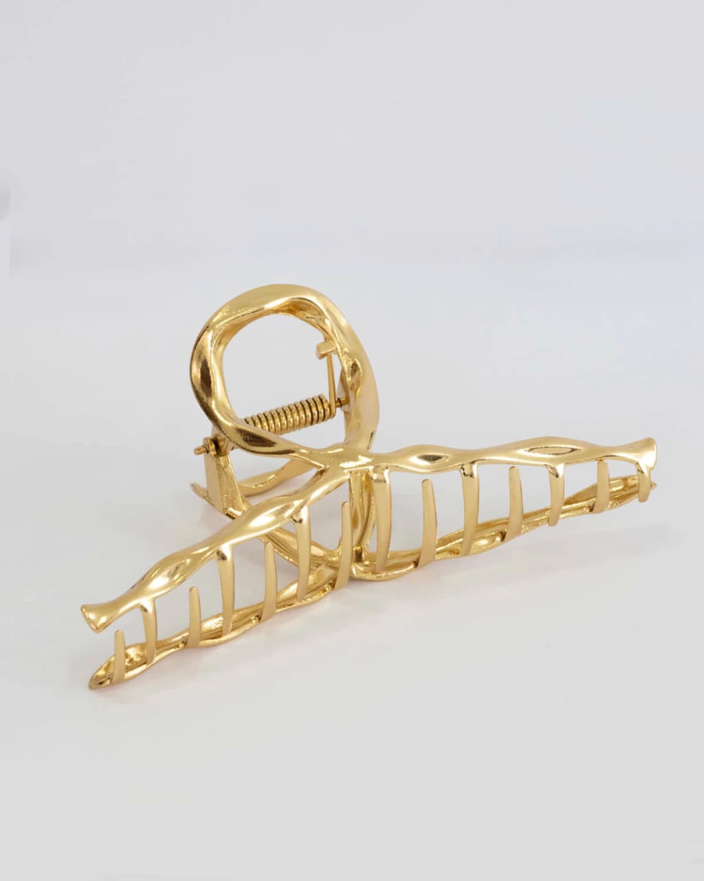 Presilha de Cabelo com Ondulações Fosca no Dourado